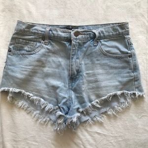 High waisted denim shorts